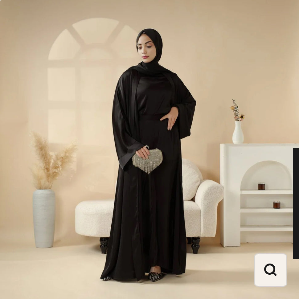 Abaya 4 pièces en satin de luxe