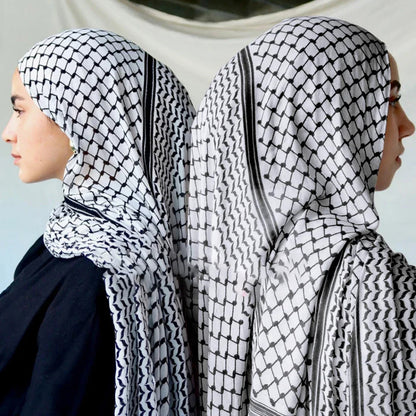Hijab Keffieh en Mousseline de soie