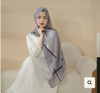 Hijab Keffieh en Mousseline de soie