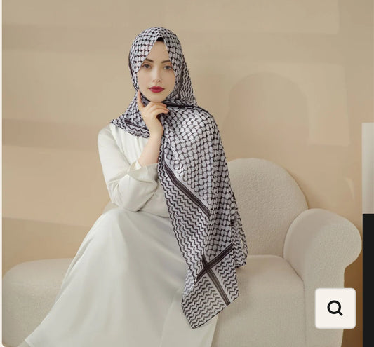 Hijab Keffieh en Mousseline de soie