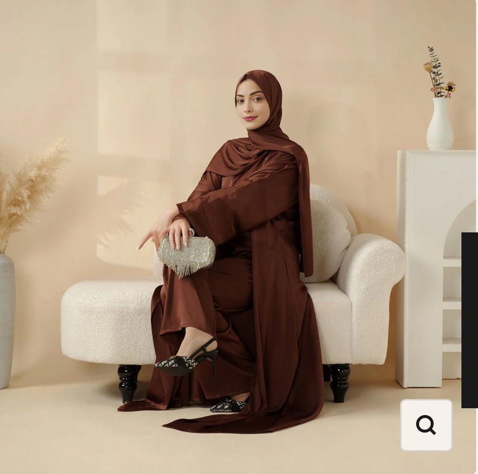 Abaya 4 pièces en satin de luxe